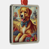 かわいいファームドッグ絵画ズ メタルオーナメント (右)
