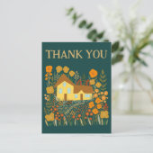 かわいいファームハウスの花に感謝 ポストカード (スタンド正面)