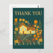 かわいいファームハウスの花に感謝 ポストカード (正面/裏面)