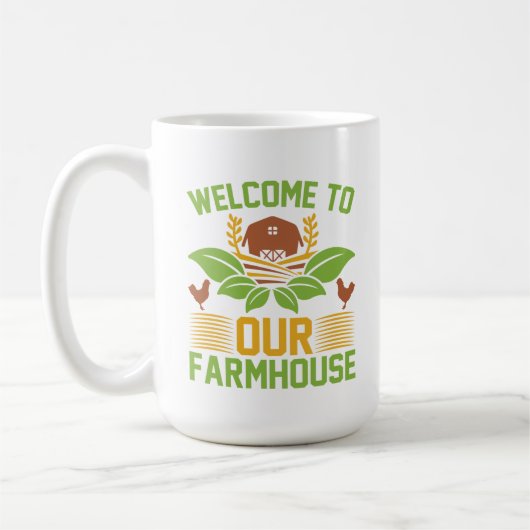かわいいファームハウスへようこそ追加ファミリー名 コーヒーマグカップ (左)