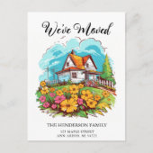 かわいいファームハウス新しいホームムービングアナウンス ポストカード (正面)