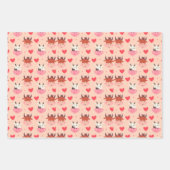 かわいいファームブルカウラッピング紙。3個セット ラッピングペーパーシート (正面2)