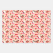 かわいいファームブルカウラッピング紙。3個セット ラッピングペーパーシート (正面)