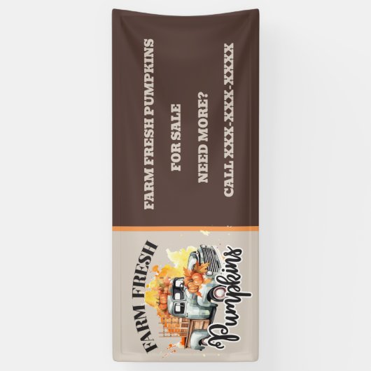 かわいいファーム新鮮なカボチャのベンダー追加文字 横断幕 (縦)