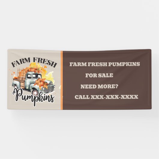 かわいいファーム新鮮なカボチャのベンダー追加文字 横断幕 (横)