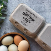 かわいいファーム新鮮な卵カートン名を追加 ラバースタンプ