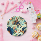 かわいいファーム牛の水絵画色 ペーパープレート (パーティー)