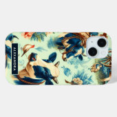 かわいいファーム牛の水絵画色 Case-Mate iPhoneケース (裏面 (横))