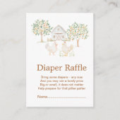 かわいいファーム納屋ベビーシャワーオムツラッフル エンクロージャーカード (正面)