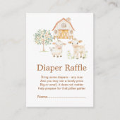 かわいいファーム納屋ベビーシャワーオムツラッフル エンクロージャーカード (正面)