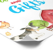 かわいいファーム納屋周囲の庭パーティーカードとギフトサイン ポスター (角)