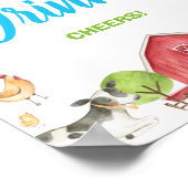 かわいいファーム納屋周囲の庭パーティードリンク応援卓上 ポスター (角)