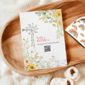 かわいいファーム納屋周囲の庭動物レッドバーンベビーシャワー 招待状