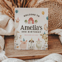 かわいいファーム誕生日ウェルカムサイン