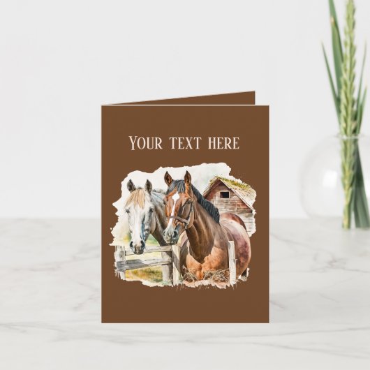 かわいいファーム馬好きの追加メッセージ カード (正面)