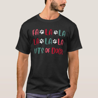 かわいいファ・ラ・ラ・たくさんの犬のクリスマス犬の愛のクリスマス Tシャツ