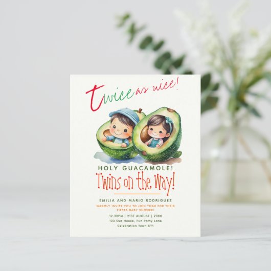 かわいいフィエスタアボカドツインガールと男の子ベビーシャワー (スタンド正面)