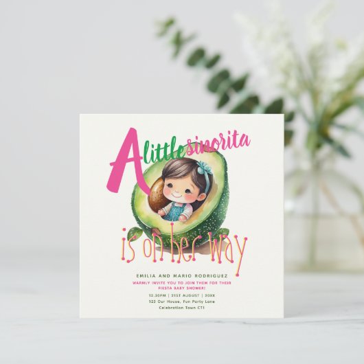 かわいいフィエスタガール赤ちゃんシャワーセニョリタクオリティ 招待状 (スタンド正面)