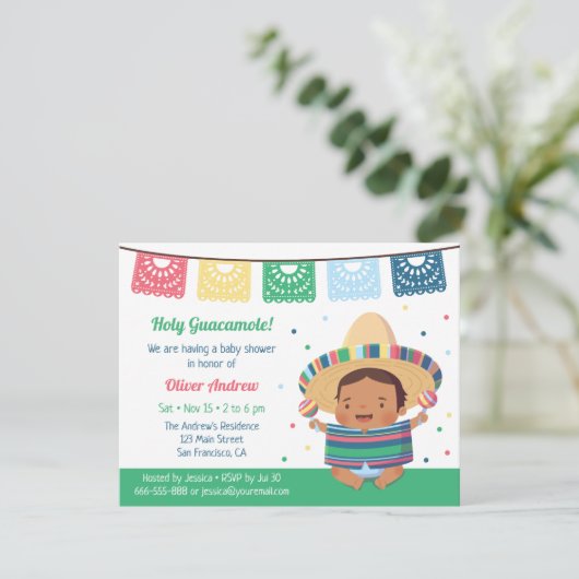 かわいいフィエスタメキシカンベイビーシャワー 招待状 (スタンド正面)