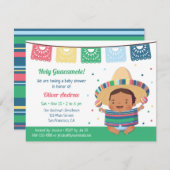 かわいいフィエスタメキシカンベイビーシャワー 招待状 (正面/裏面)