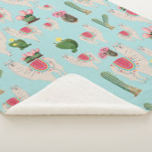 かわいいフィエスタラマ&サボパターン シェルパブランケット (3/4)