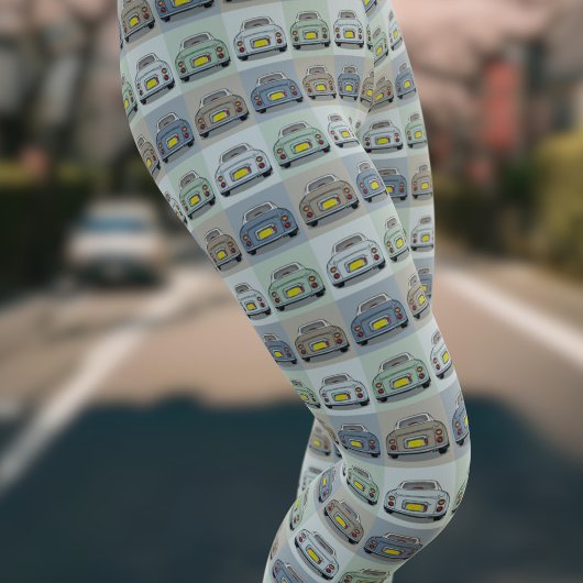 かわいいフィガロ車のパターンのフィギュアレギンス レギンス