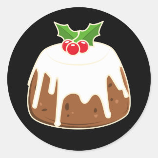 かわいいフィギープリンのクリスマスプリン ラウンドシール
