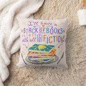 かわいいフィクションの本の読者のユーモアの積み重ね クッション (ブランケット)
