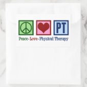 かわいいフィジカルセラピーピースラブPT 長方形シール (バッグ)
