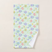 かわいいフィッシュパステルグリーン バスタオルセット (ハンドタオル)