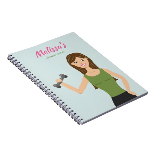 かわいいフィットネスガールスケッチトレーニングノート ノートブック (右側)