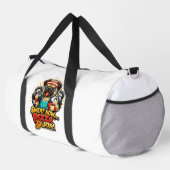 かわいいフィットネス犬Tシャツ - ジム＆ピザ好きのための ダッフルバッグ (右コーナー)