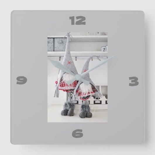 **かわいいフィンランド格言クリスマス**時計 スクエア壁時計 (正面)