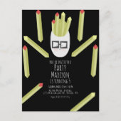 かわいいフイルズレストランバースデーパーティーの招待 ポストカード (正面)