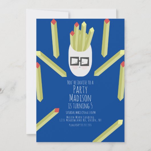 かわいいフイルズレストランバースデーパーティーの招待 招待状 (正面)