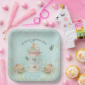 かわいいフェアリーティーカップガールベイビーシャワーパーソナライズされた ペーパープレート (パーティー)