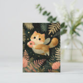 かわいいフェアリー猫とドーナツ ポストカード (スタンド正面)