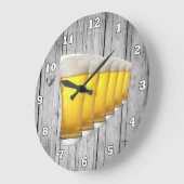 かわいいフェイクウッドビールバー ラージ壁時計 (傾斜)