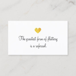 かわいいフェイクゴールドフォイルハート顧客紹介カード 紹介カード