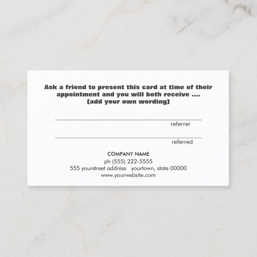 かわいいフェイクゴールドフォイルハート顧客紹介カード 紹介カード (裏面)