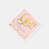 かわいいフェイクゴールドフォイル紙吹雪ガールベビーシャワー スタンダードカクテルナプキン (角)