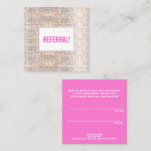 かわいいフェイクシルバーシークインピンク美しいサロン紹介 紹介カード (正面/裏面)