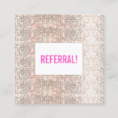 かわいいフェイクシルバーシークインピンク美しいサロン紹介 紹介カード (正面)