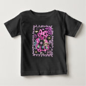 かわいいフェイクネオングローハロウィン不気味幽霊ガール ベビーTシャツ (正面)