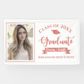 かわいいフェイクバラ金ゴールドクラス2024写真卒業 横断幕 (横)