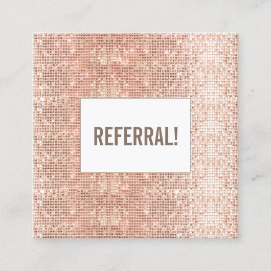 かわいいフェイクバラ金ゴールドシーケンス美しいサロン紹介 紹介カード (正面)