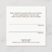 かわいいフェイクバラ金ゴールドシーケンス美しいサロン紹介 紹介カード (裏面)