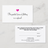 かわいいフェイクピンクフォイルハート顧客紹介カード 紹介カード (正面/裏面)