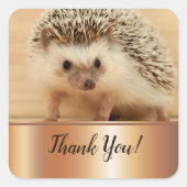 かわいいフェイクヘッジホッグ金箔 スクエアシール (正面)