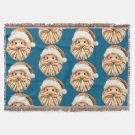 かわいいフェイクヤーンのクリスマスサンタの編み物 スローブランケット